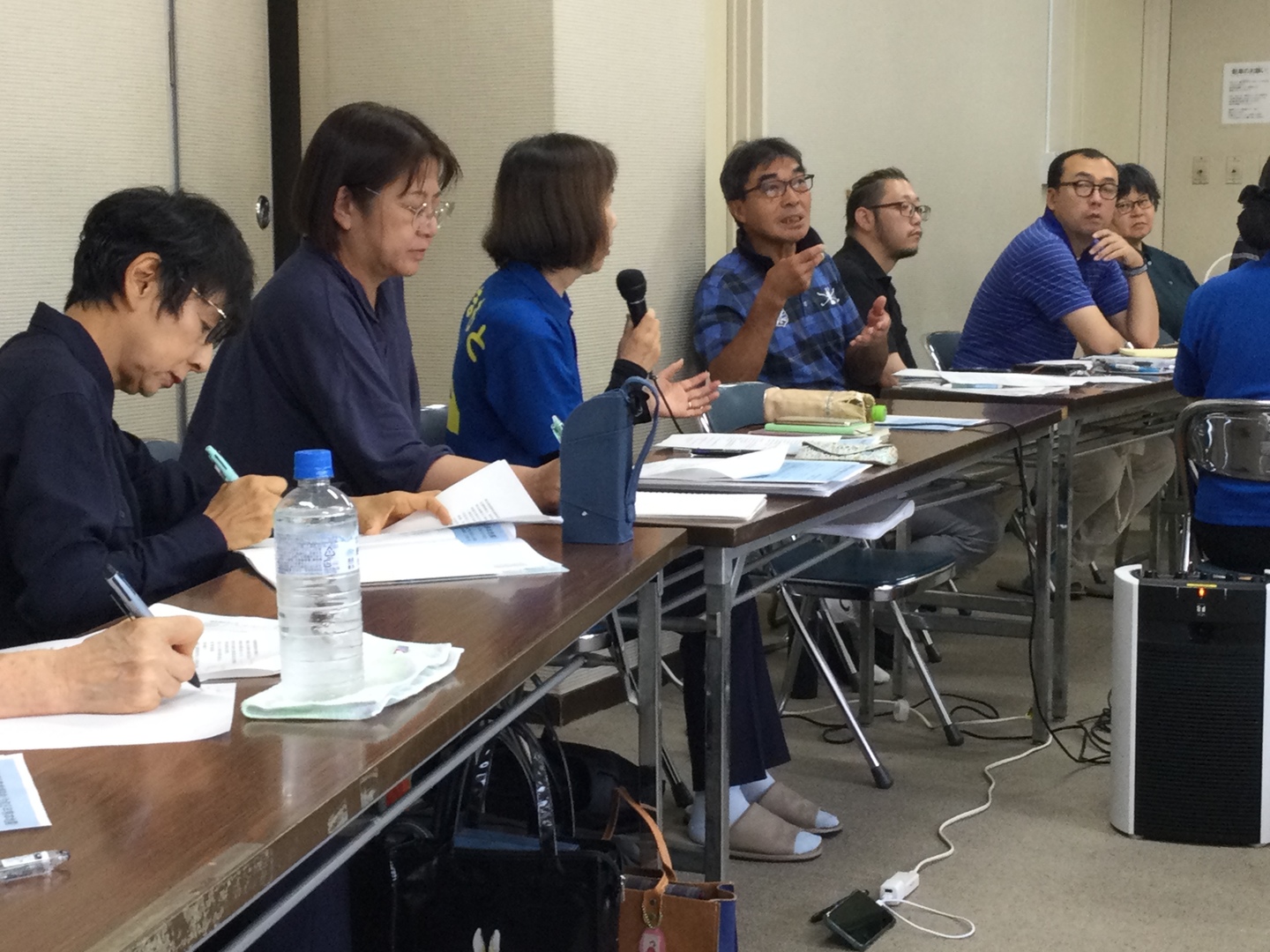 第2回熊本聴覚障害者等支援対策本部会議の様子　宇城からの報告