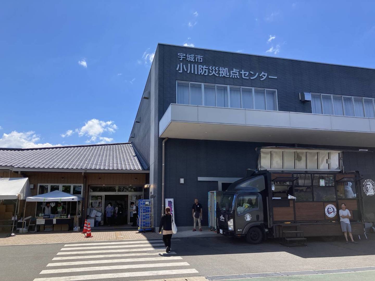 避難先となった小川防災拠点センター（宇城市）