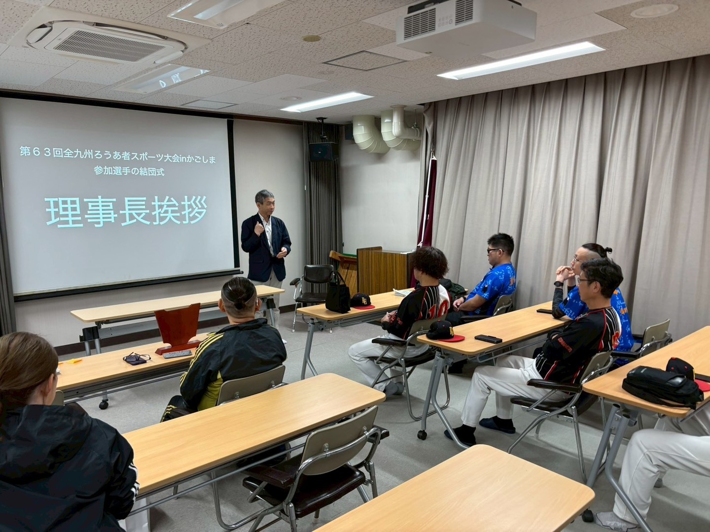 「第63回全九州ろうあ者スポーツ大会inかごしま」結団式 松本幸造理事長の挨拶