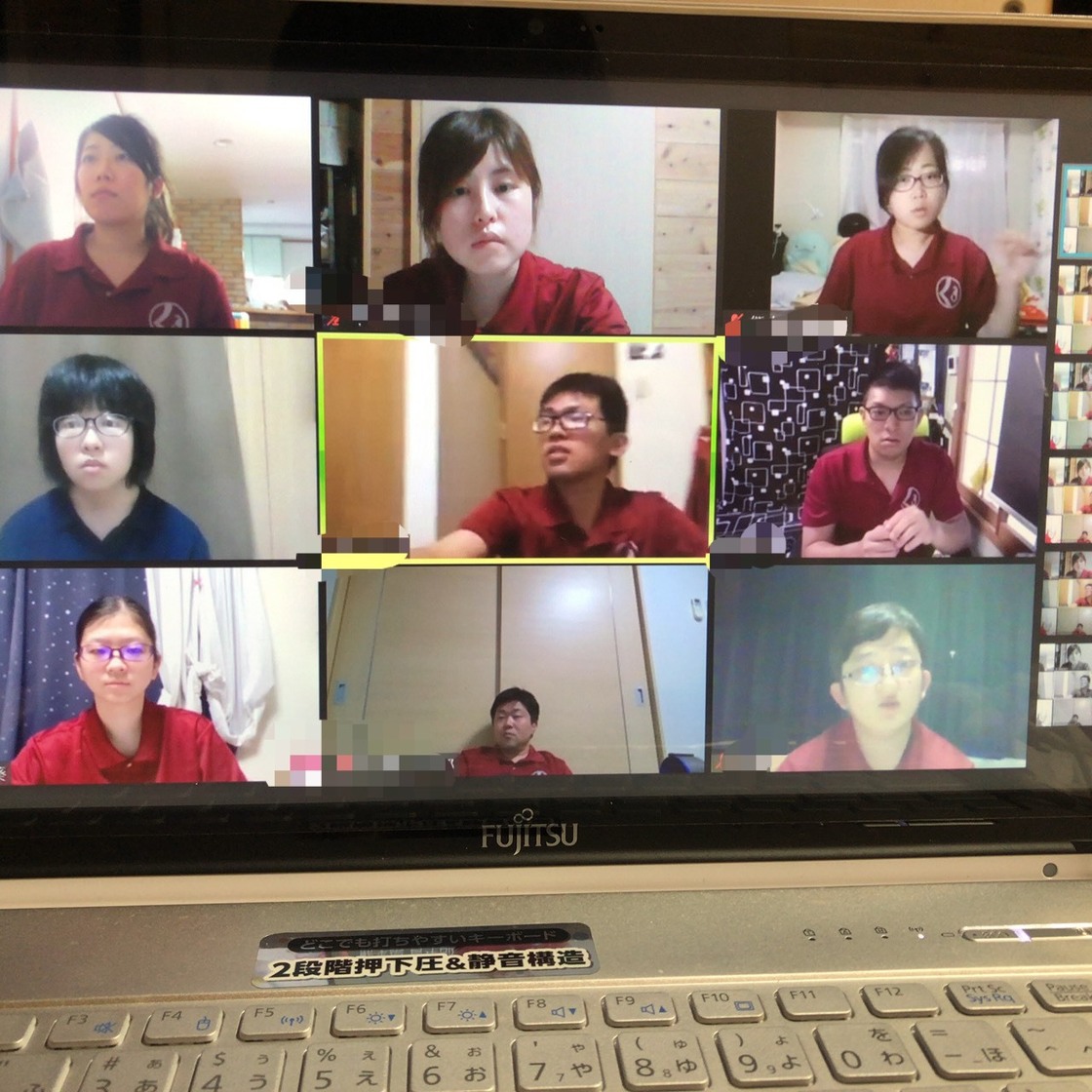 オンラインでの青年部定期総会の様子